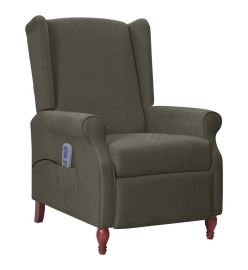 Fauteuil de massage inclinable gris foncé microfibre