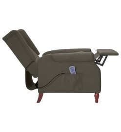 Fauteuil de massage inclinable gris foncé microfibre