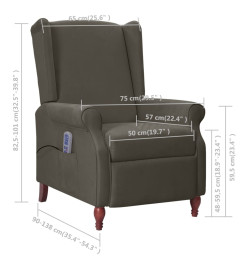 Fauteuil de massage inclinable gris foncé microfibre