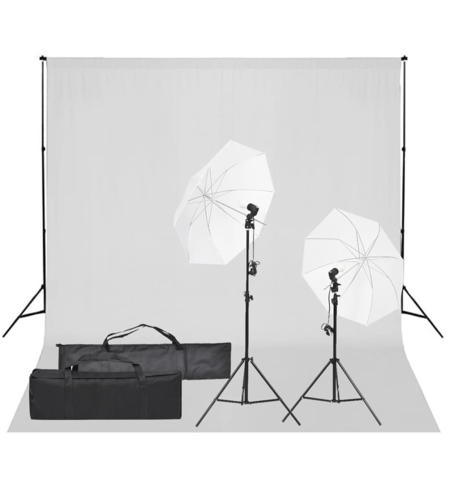 Kit de studio photo avec éclairage et toile de fond