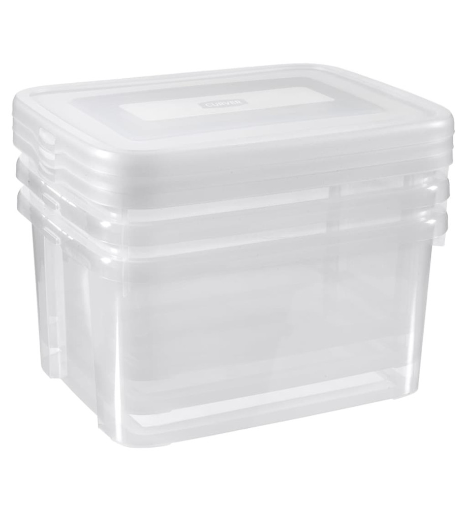 Curver Ensemble de boîtes de rangement Handy 3x25L Transparent