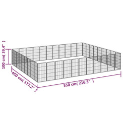Parc pour chien 40panneaux Noir 50x100cm Acier enduit de poudre