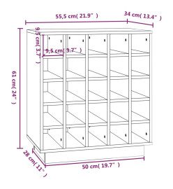 Armoire à vin Blanc 55,5x34x61 cm Bois de pin massif