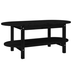 Table basse Noir 110x55x45 cm Bois massif de pin