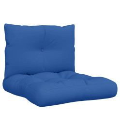 Coussins de palette 2 pcs bleu royal tissu