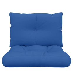 Coussins de palette 2 pcs bleu royal tissu