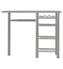 Ensemble de bar avec étagères 3 pcs Bois et acier Gris