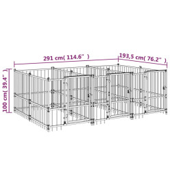 Chenil d'extérieur pour chiens Acier 5,63 m²