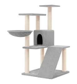 Arbre à chat avec griffoirs en sisal Gris clair 94 cm