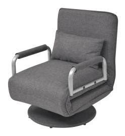 Fauteuil pivotant et canapé-lit Gris foncé Tissu