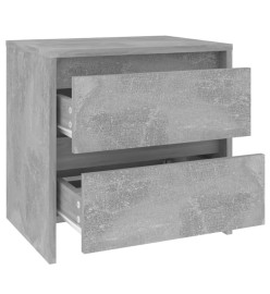 Tables de chevet 2 pcs Gris béton 45x34,5x44,5 cm Aggloméré