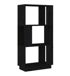 Bibliothèque/Séparateur de pièce Noir 51x25x101 cm Pin solide