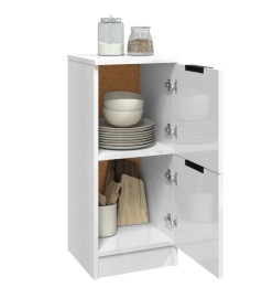 Buffets 2 pcs Blanc brillant 30x30x70 cm Bois d'ingénierie