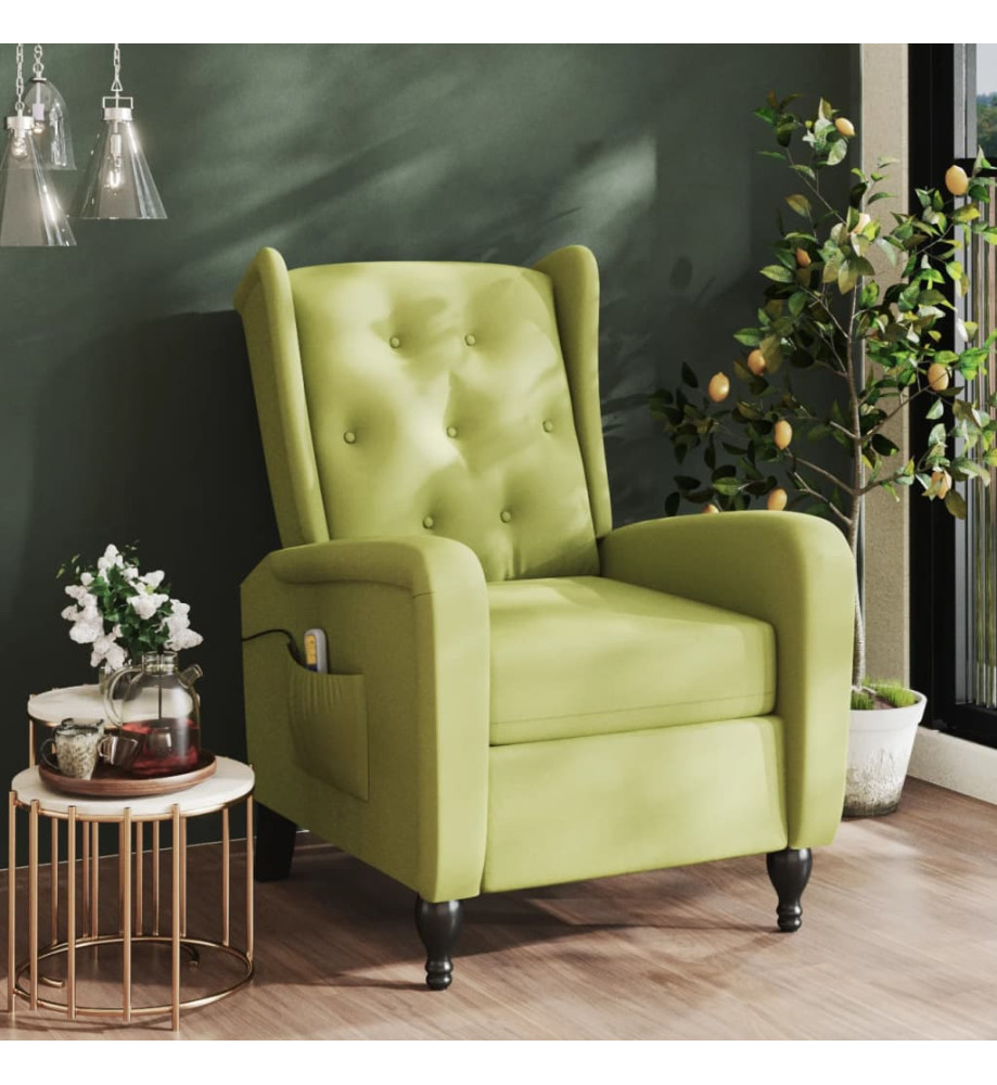 Fauteuil de massage inclinable vert clair velours