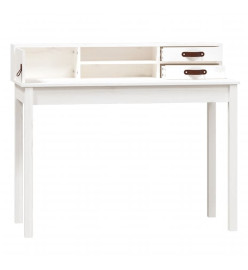 Bureau Blanc 110x50x93 cm Bois massif de pin