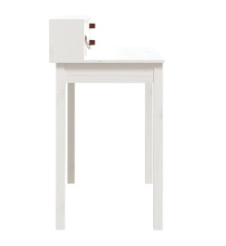 Bureau Blanc 110x50x93 cm Bois massif de pin