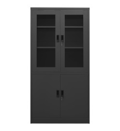 Armoire de bureau Anthracite 90x40x180 cm Acier