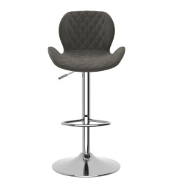 Tabourets de bar lot de 2 gris foncé velours