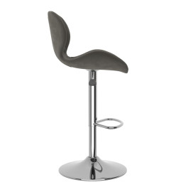 Tabourets de bar lot de 2 gris foncé velours