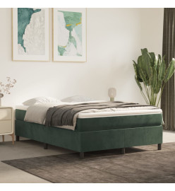 Lit à sommier tapissier et matelas Vert foncé 140x200cm Velours