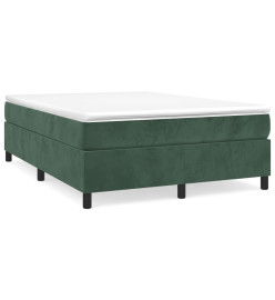 Lit à sommier tapissier et matelas Vert foncé 140x200cm Velours