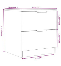 Tables de chevet 2 pcs Blanc brillant Bois d'ingénierie