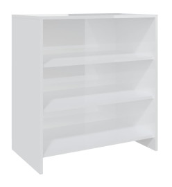 Buffets 2 pcs Blanc brillant Bois d'ingénierie