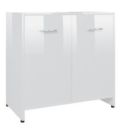 Armoire de salle de bain Blanc brillant 60x33x61 cm Aggloméré