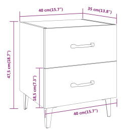 Table de chevet Gris béton 40x35x47,5 cm