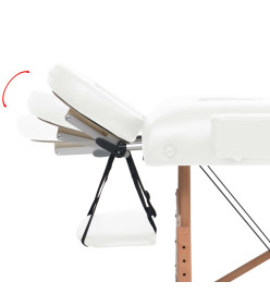 Table de massage pliable à 2 zones 10 cm d'épaisseur Blanc