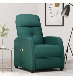 Fauteuil électrique de massage Vert foncé Tissu