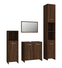 Ensemble de meubles de salle de bain 4 pcs Chêne marron