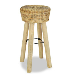 Tabourets de bar lot de 2 rotin naturel