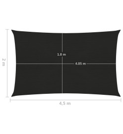 Voile d'ombrage 160 g/m² Noir 2x4,5 m PEHD