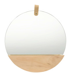 322801  Wall Mirror Solid Pinewood 35 cm