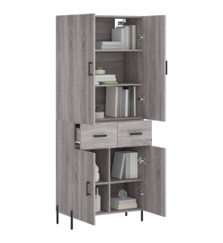 Buffet haut Sonoma gris 69,5x34x180 cm Bois d'ingénierie