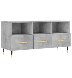 Meuble TV gris béton 102x36x50 cm bois d'ingénierie