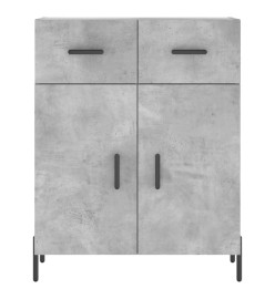 Buffet haut Gris béton 69,5x34x180 cm Bois d'ingénierie