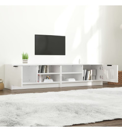 Meubles TV 2 pcs Blanc brillant 80x35x36,5 cm Bois d'ingénierie