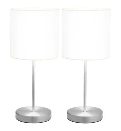 Lampes de table 2 pcs Bouton tactile Blanc E14