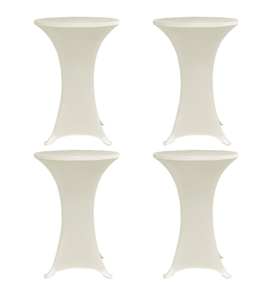 Housses élastiques de table Ø 60 cm Crème 4 pcs