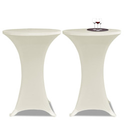 Housses élastiques de table Ø 60 cm Crème 4 pcs