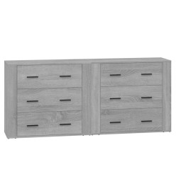 Buffets 2 pcs sonoma gris bois d'ingénierie