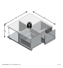 FMD Table basse mobile Style ancien