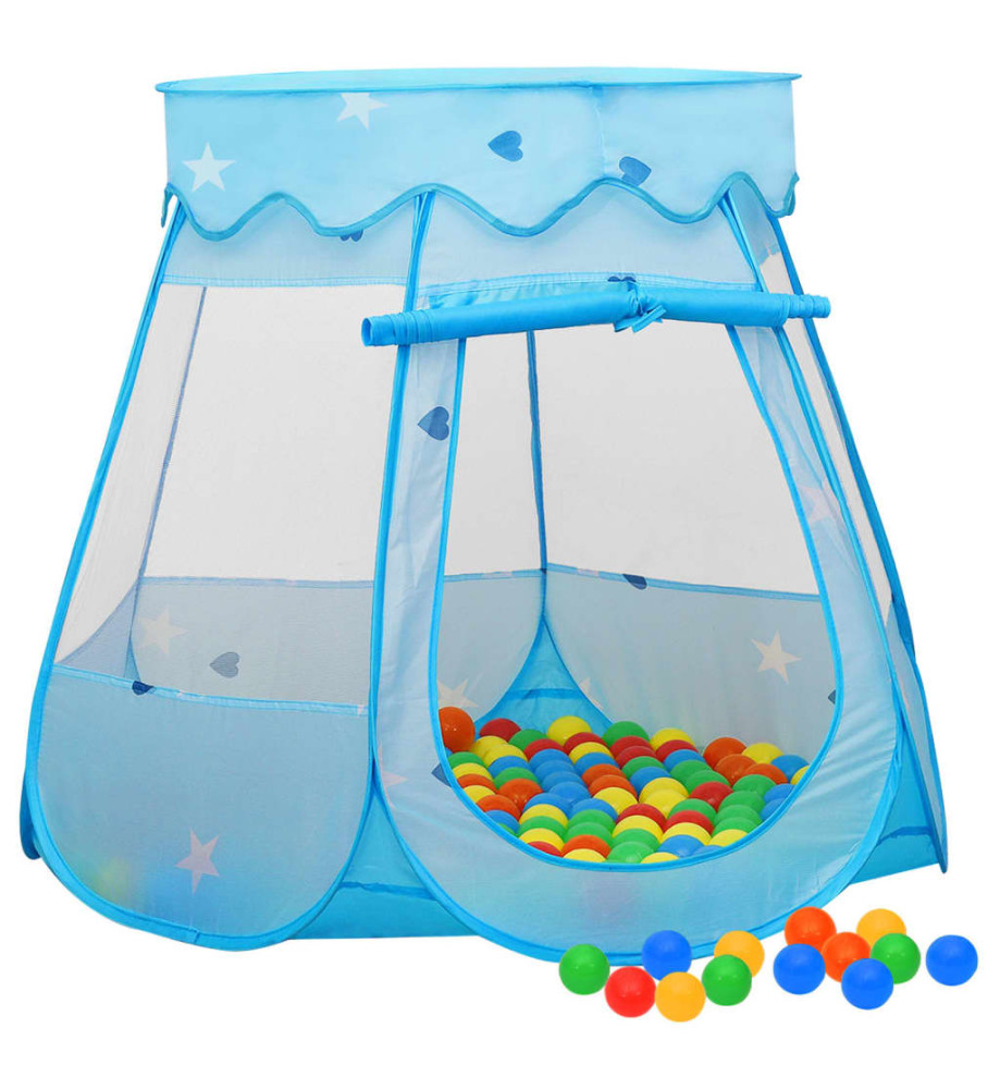 Tente de jeu pour enfants avec 250 balles Bleu 102x102x82 cm