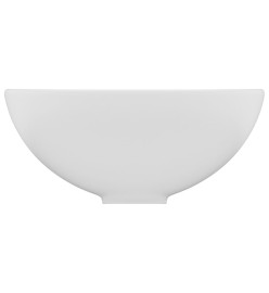 Lavabo rond de salle de bain Blanc mat 32,5x14 cm Céramique