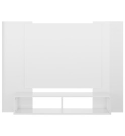 Meuble TV mural Blanc brillant 120x23,5x90 cm Aggloméré