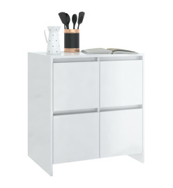 Buffets 2 pcs Blanc brillant 70x41x75 cm Aggloméré