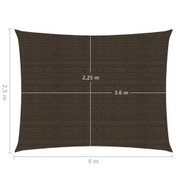 Voile d'ombrage 160 g/m² Marron 2,5x4 m PEHD