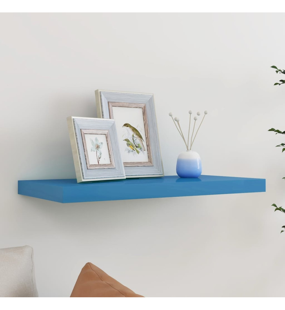 Étagère murale flottante bleu 60x23,5x3,8 cm MDF